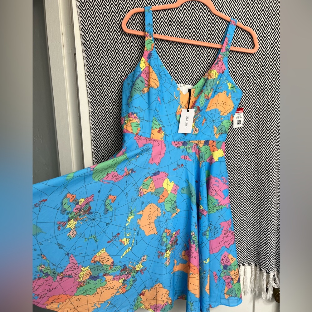 MODCLOTH Liza Luxe Map of the World Dress - Medium - Picture 2 of 6